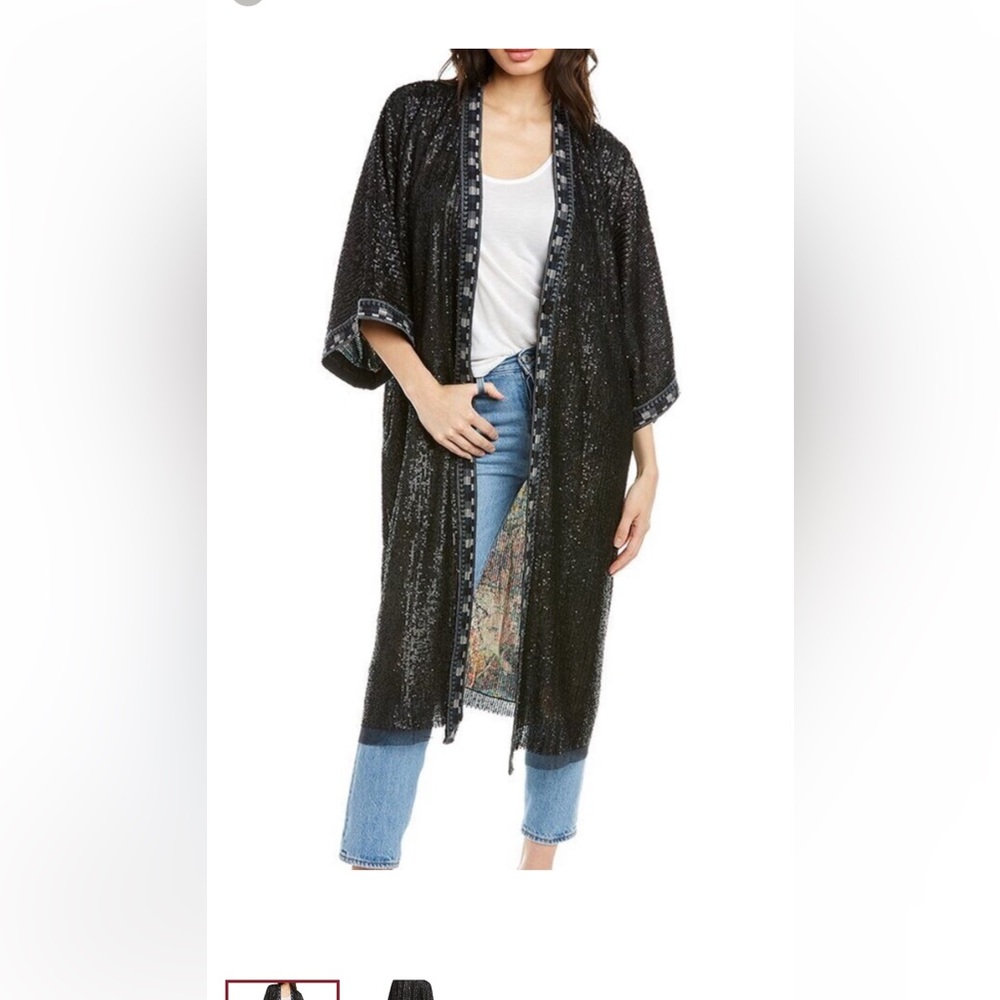 Johnny Was Womens Tanya Sequin Kimono, Size XL